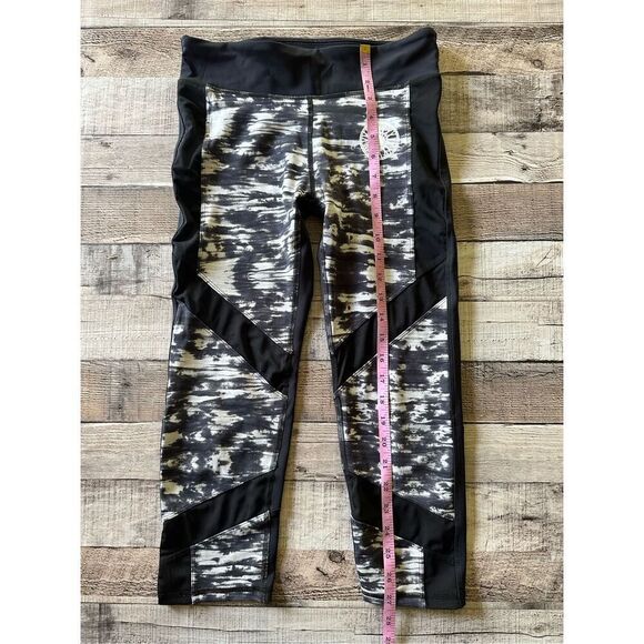 Soul Cycle Cropped Cycling Spin Workout Black Space Dye Leggings | Size M - Picture 4 of 7